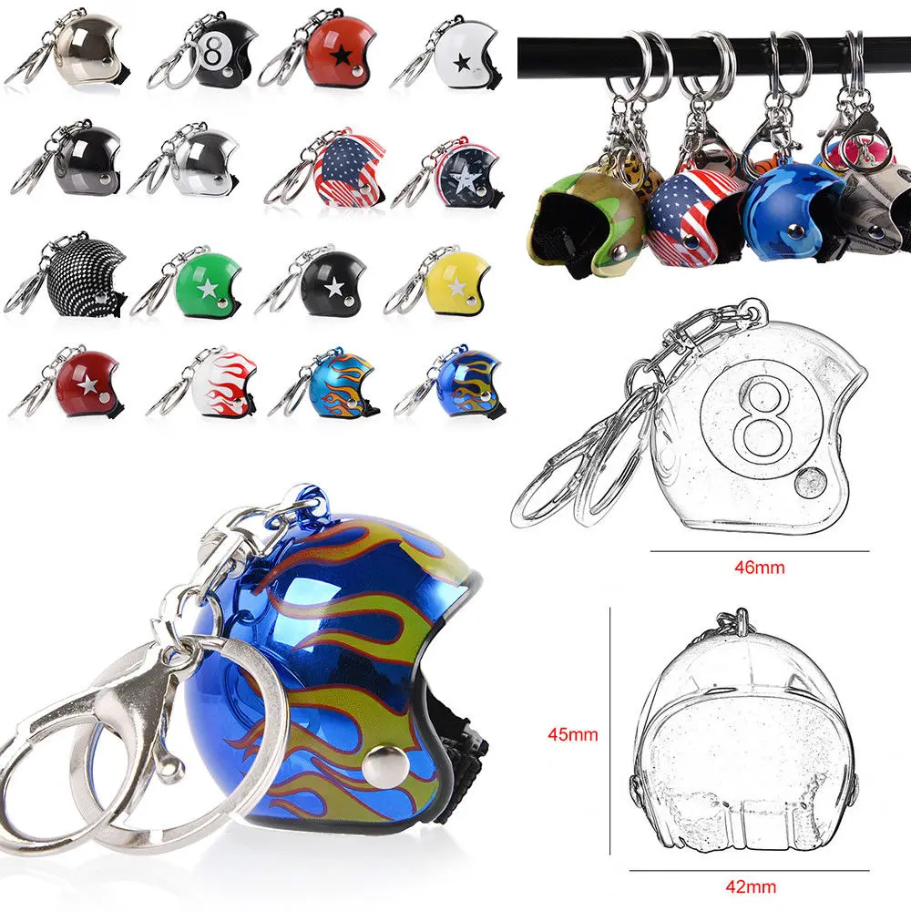 1 Pc Creative Car Motorcycle Bicycle Helmet Key Chain Ring Keychain Keyring Key Fob Pendant Xmas Christmas Women Mens Gift Toy