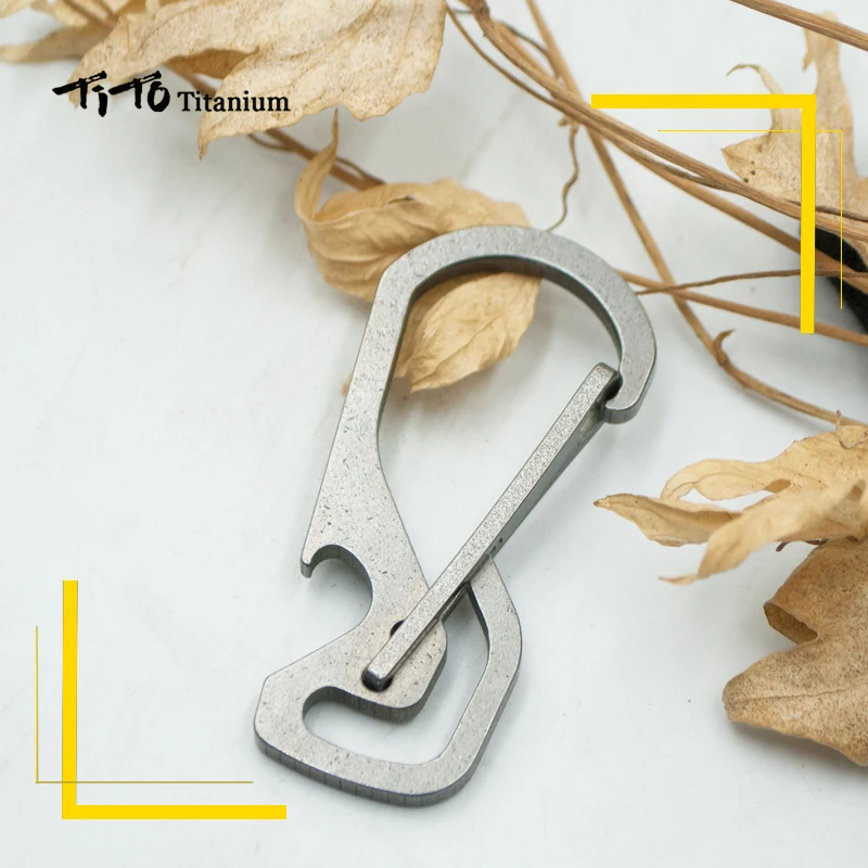 TiTo Titanium alloy out-of-shape EDC with bottle opener outdoors Key chain Hang Buckle Quickdraw Multi-Functional Key Ring