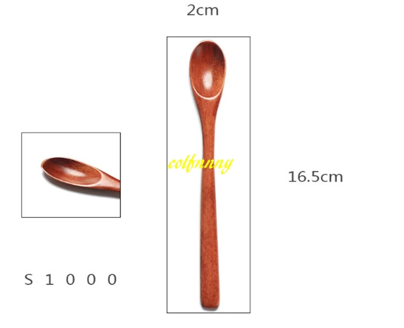 100pcs/lot 16.5cm 20cm Longth Natual Wooden Spoon  coffee Tea Wood Stirrer Spoons Bar tools