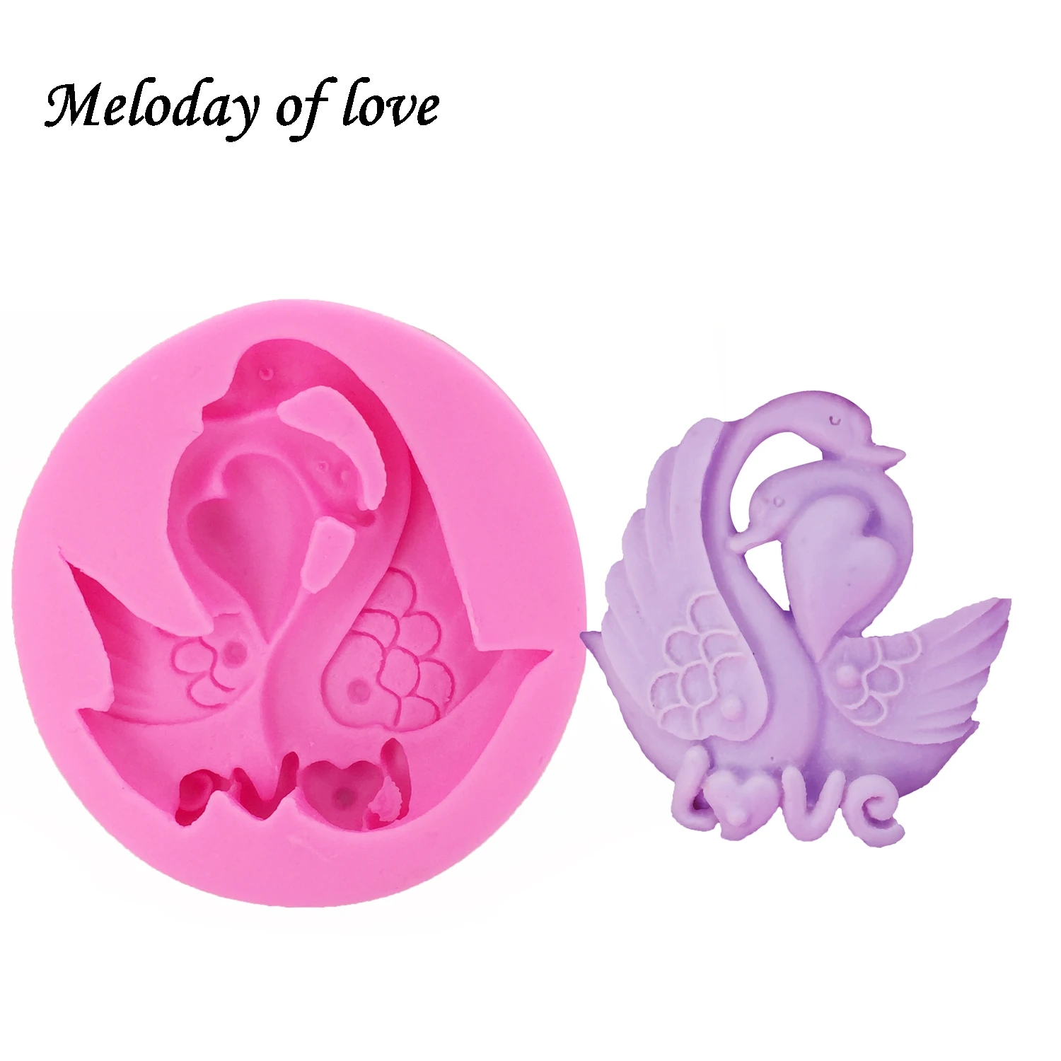 1Pcs 3D love Swan Shape Candy Mould Silicone Soap Mold Fondant Cake Chocolate Stencils Kitchen Pastry Baking T1247