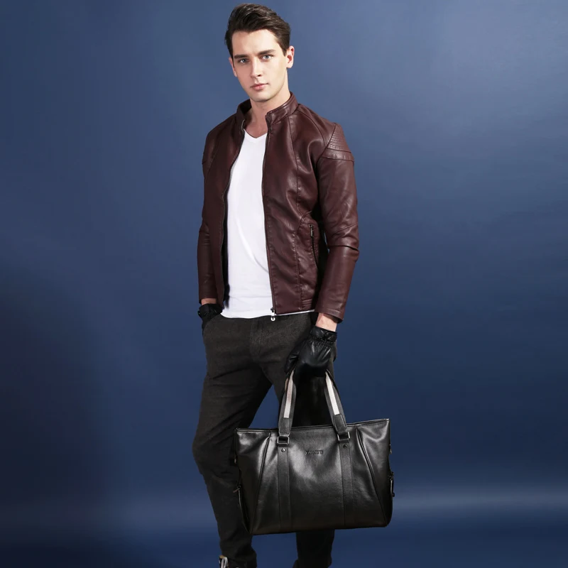 High-end Cow Leather Bags Large Casual Totes Full Grain Cowhide Satchels Business Men Briefcases Ture Leather Handbags (XW9006)