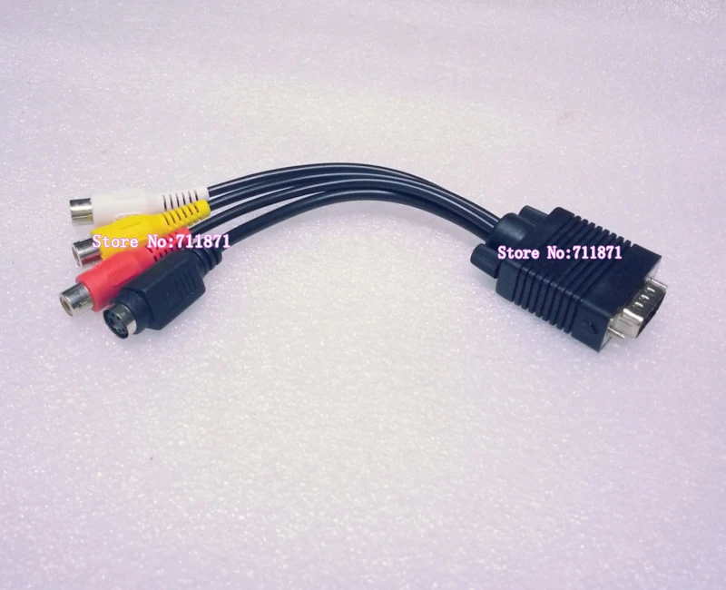 Cabo de monitoramento preto 15p, vga d-sub rca s-video vga para rca s-video conector 15p vga d-sub macho para rca * 3 s-vídeo fêmea