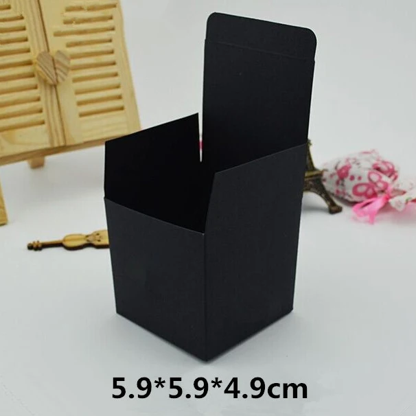 

5.9*5.9*4.9CM Black Kraft Paper Boxes Cosmetic Gift Packing Box Essence Bottle Packaging 200pcs/lot Free shipping