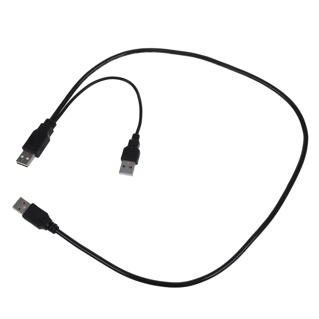 USB 2.0 Type A Male to Dual USB A Male Y Splitter Cable Cord Black