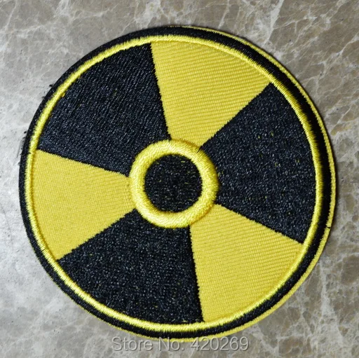 

HOT SALE! ~ ~ Radiation nuclear Iron On Patches, sew on patch,Appliques, Made of Cloth,100% Guaranteed Quality