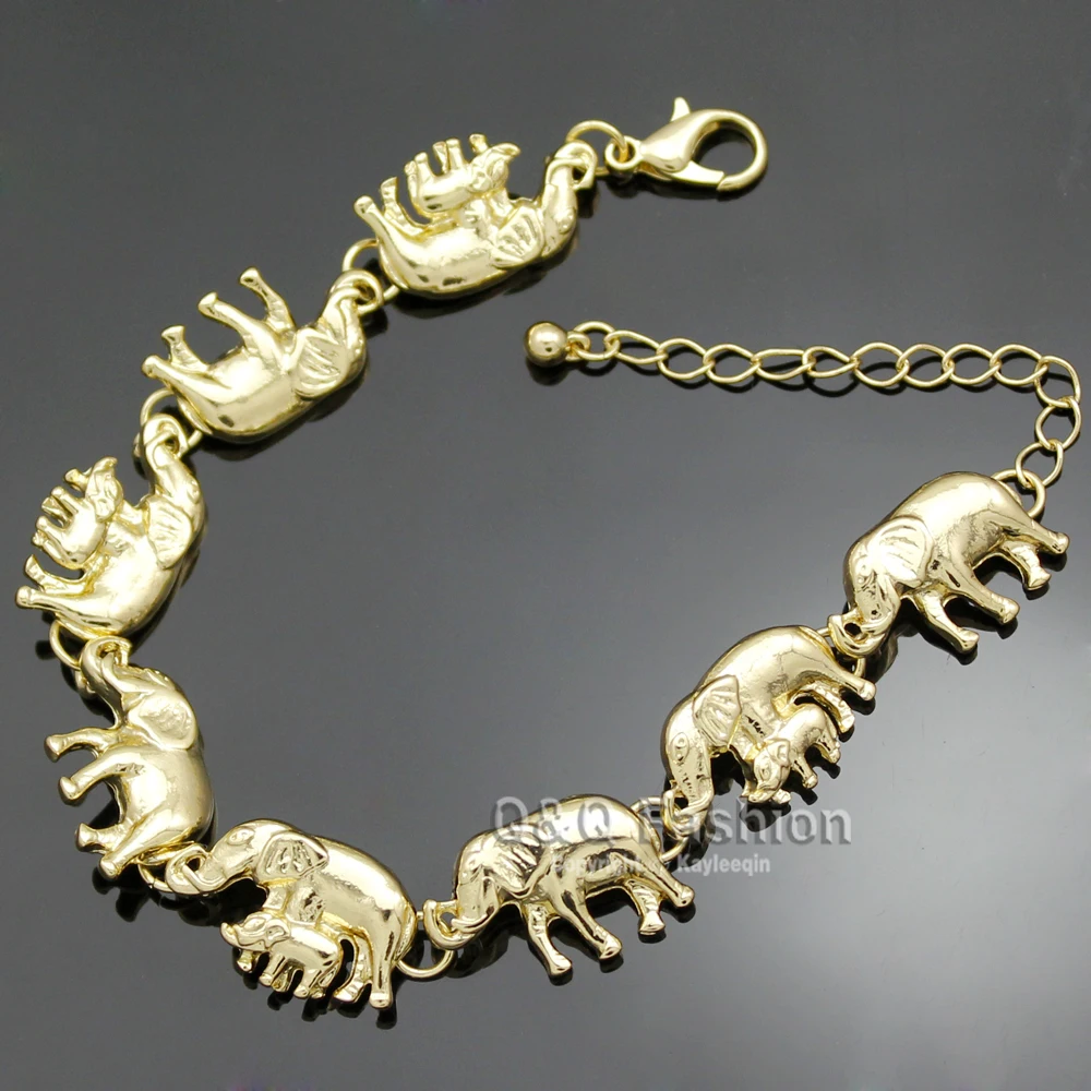 New Fashion Silver Plated Elephant Pendant Bracelet For Woman Baby Link Hindu Ganesh Charms Chain Bangle Man Jewelry Accessories