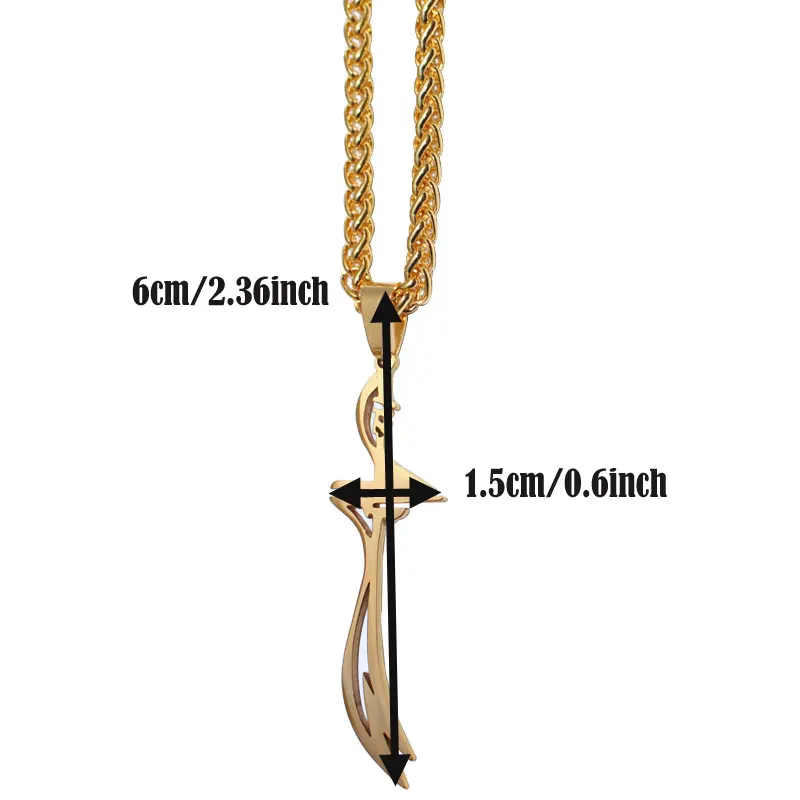 muslim HZ Zulfiqar Sword of Imam Ali stainless steel pendant necklace , charm Islam Gift & Jewelry