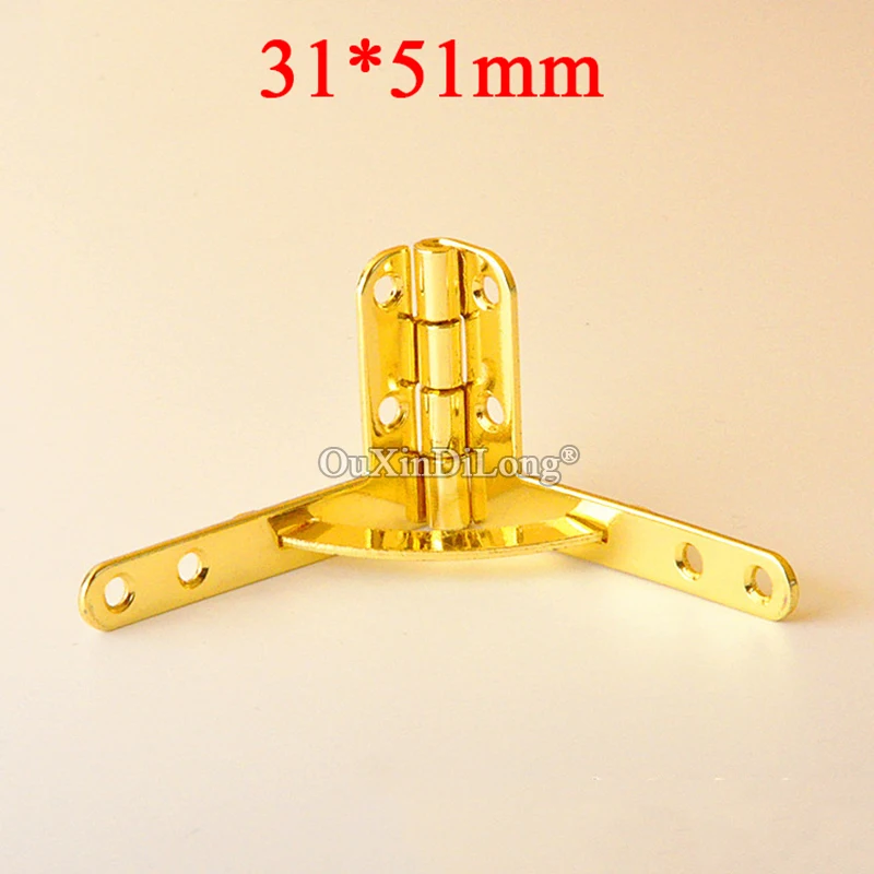 BRAND NEW 200PCS 31*51mm Metal Box Hinges Quadrant Hinges For DIY Wooden Gift Box Cases Humidor Jewelry Hinges Gold Tone