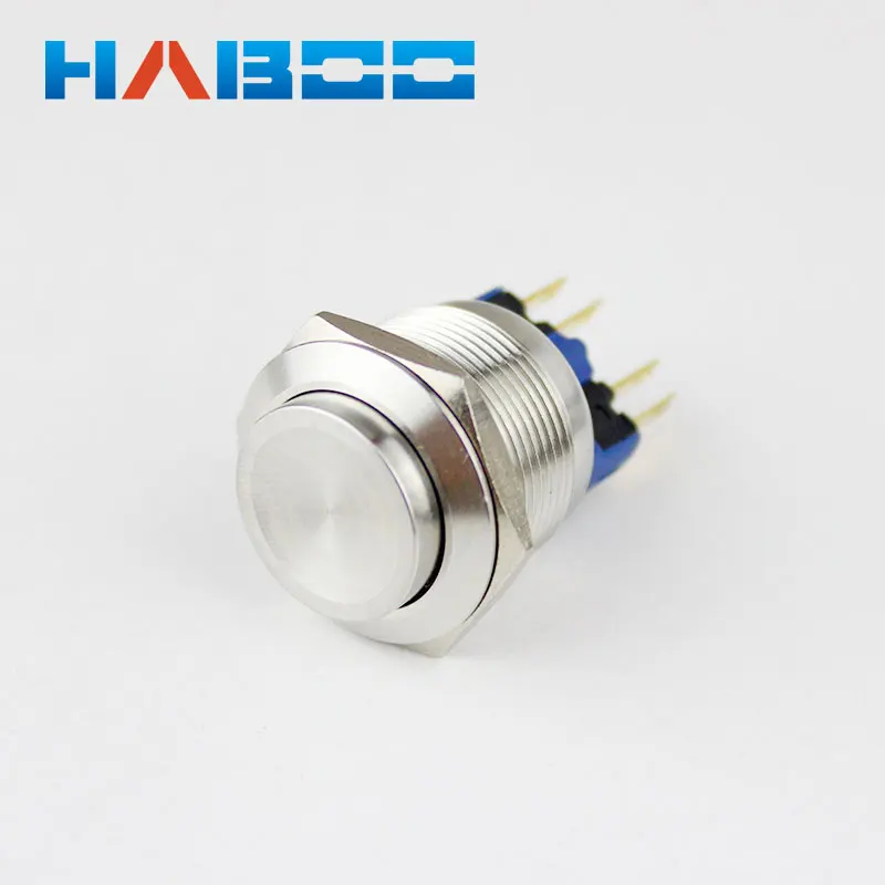 

dia.22mm 10pcs/lot waterproof IP67 on-off metal switch anti vandal self-locking switch 250V 3A