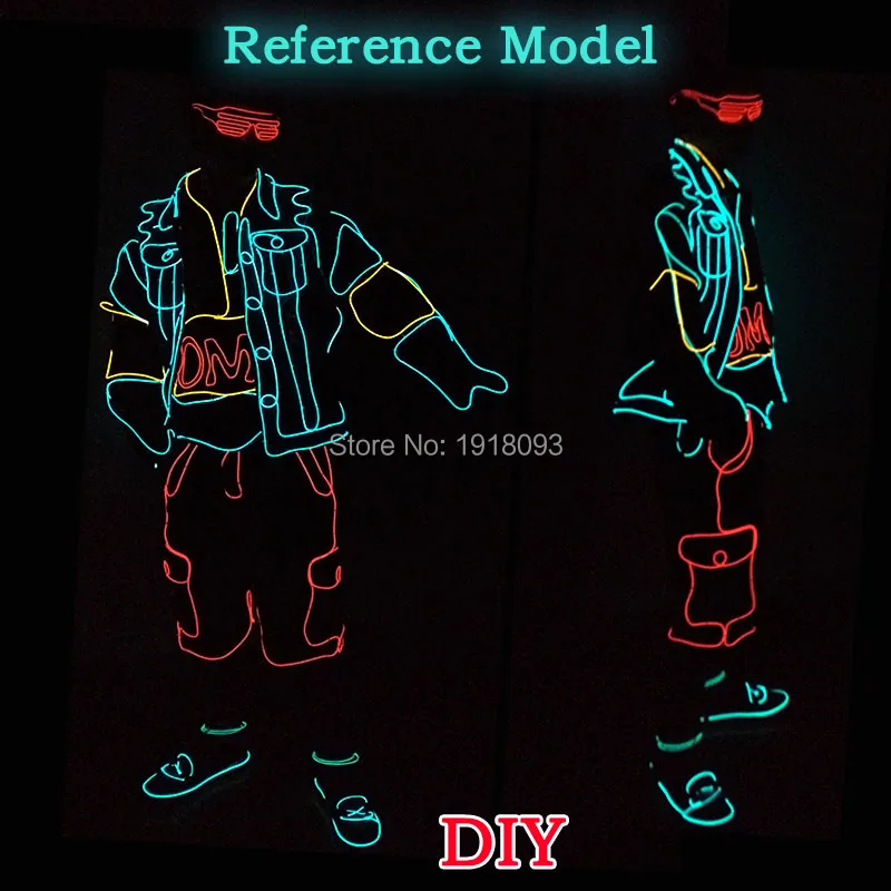 Luminous Costumes Glowing Gloves Shoes Light Clothing Men Dance Clothes For Holiday Lighting Decor