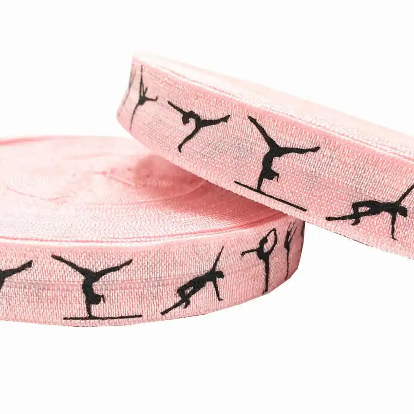 10 Yards 5/8'' bunter Gymnastik-Druck, umklappbar, elastisch, dehnbar, für Mädchen, Haargummi, Zubehör, DIY, handgefertigtes Gurtband – Detail 13