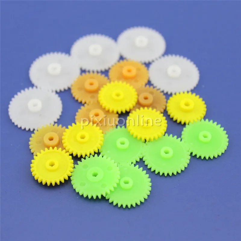 20pcs/pack J169 1.8mm Hex Mixture Gear Package contain 20/28/30/36T Four Colors Gear 0.5 Modules DIY Parts Free Shipping Russia