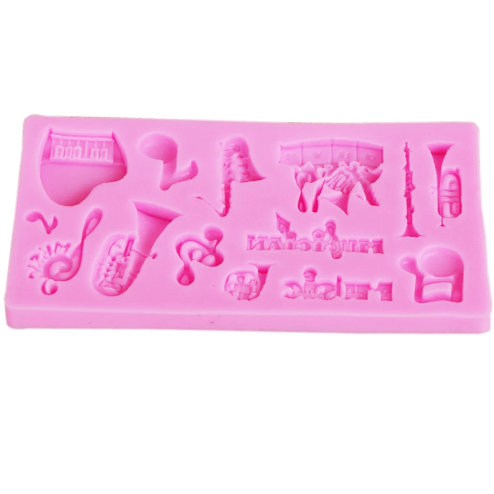 Sophronia M210 Musical Instrument Piano Trumpet Silicone Fondant Cake Mold Cupcake Jelly Candy Chocolate Decoration Baking Tool