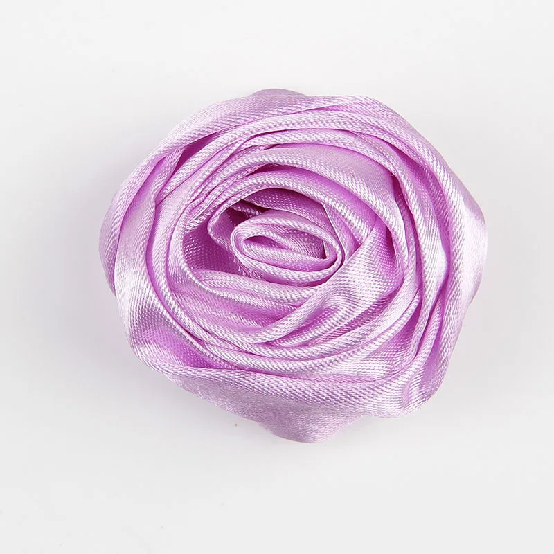 Yundfly 20PCS Boutique Satin Rolled Rosette Flower Handmade Rose Flower for Baby Girl Headbands Hair Accessory