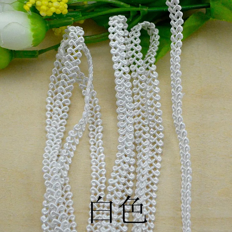 5Meters Black White Ribbon Fabric Centipede Lace Trim Clothing Textiles Curved Edge Sew Webbing Chain Lace