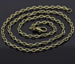 DoreenBeads 12 Bronze Tone Textured Chain Necklace 0.8mm thick 24