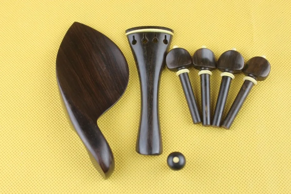 

8 set New top undyed ebony Luthier violin parts full size 4/4 violin accessories