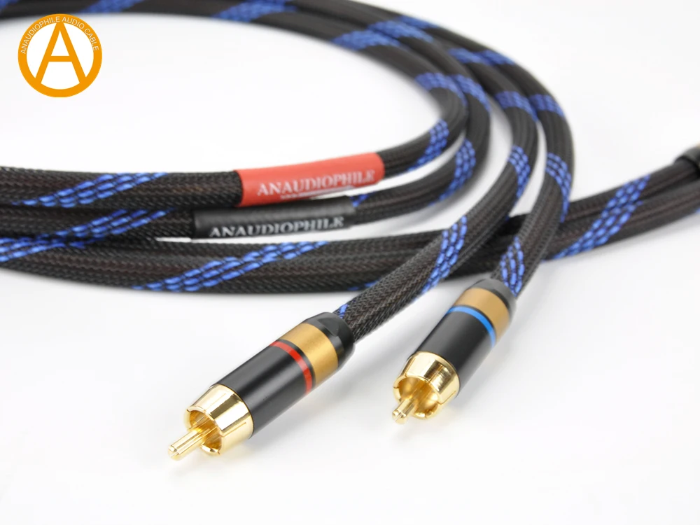 Kabel Audio anadiophile RCA HiFi 4N OFC kabel Audio RCA z męskiego na męskie do wzmacniacza przedwzmacniacza samoblokująca wtyczka RCA