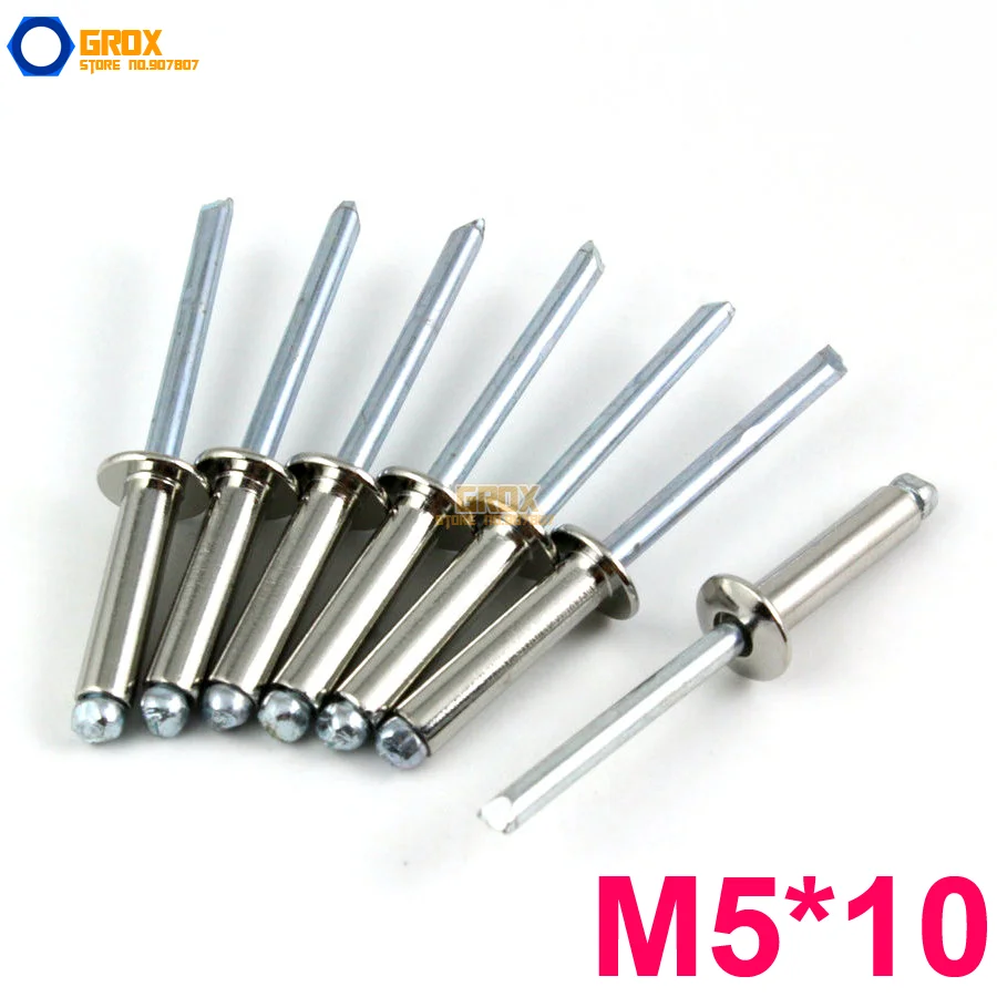 

60 Pieces M5*10 304 Stainless Steel Blind Rivet Pop Rivet Open End