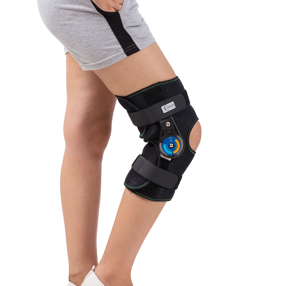 Hinged Knee Patella Brace Support Stabilizer Pad Belt Band Strap Orthosis Splint Wrap Immobilizer Guard ROM Knee Brace