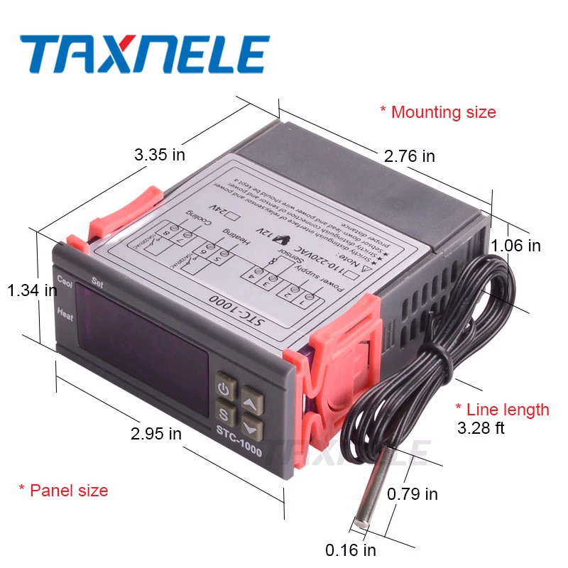 Digital Temperature Controller STC-1000 220V 12V two relay Thermostat controller for incubator Heating Cooling Thermoregulator