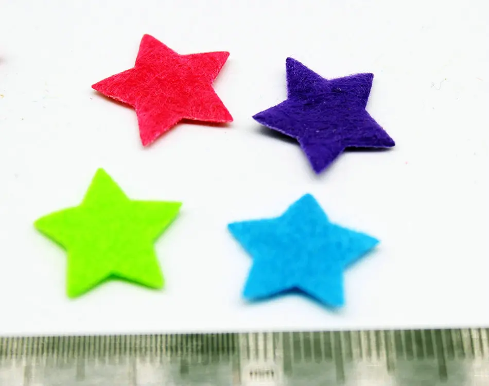 3000pcs mini small colorful random mix Felt Stars Pack, Die Cut Craft Embellishment 16mm