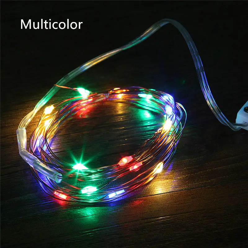 Mini guirxiété lumineuse de Noël en fil de cuivre, lumière dégradée, CR2032, batterie 62LED, mariage, fête de Noël, intérieur, 1-5m