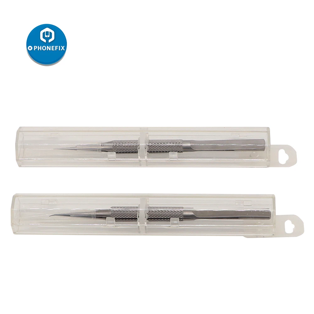 PHONE Durable Anti-acid Stainless Steel/ Titanium Alloy Tweezers Phone Fix Nipper Motherboard Link Wire Chip Pick Up Tool