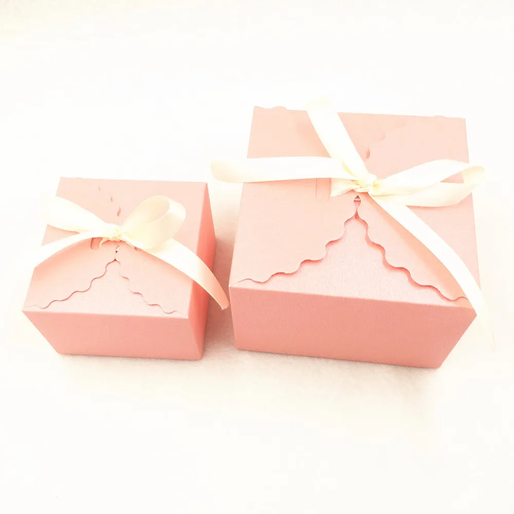 

50Pcs/Lot Multiple Candy Colors With Beige Ribbon Paper Cubic Box For Soap Chocolate Gift Food Adornment Storage Packaging Box