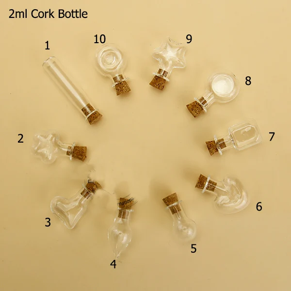 wholesale 100pcs/lot factory wholesale very cute glass vials ,2ml vial Glass bottles and have many design to choose