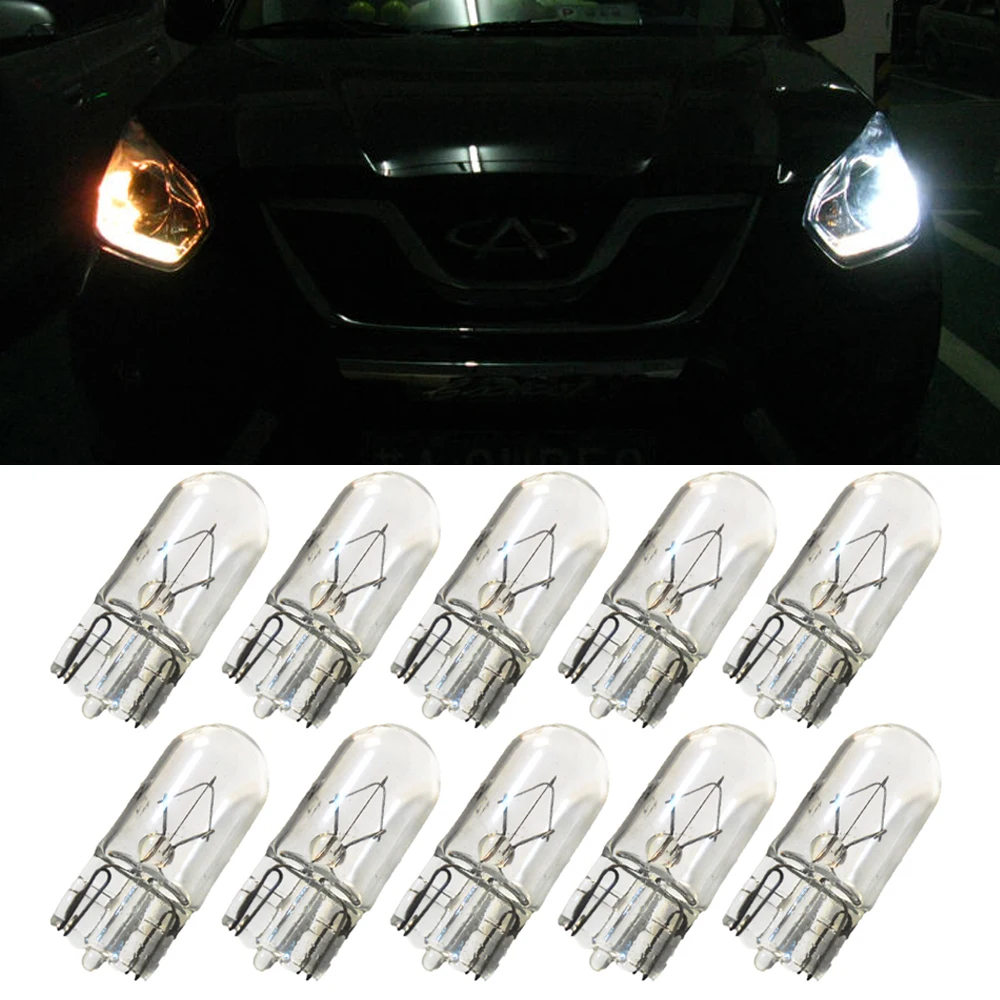 10pcs T10 w5w 12V 5W 194 158 168 wedges car interior instrument lights Halogen lamp Bulbs OEM quality