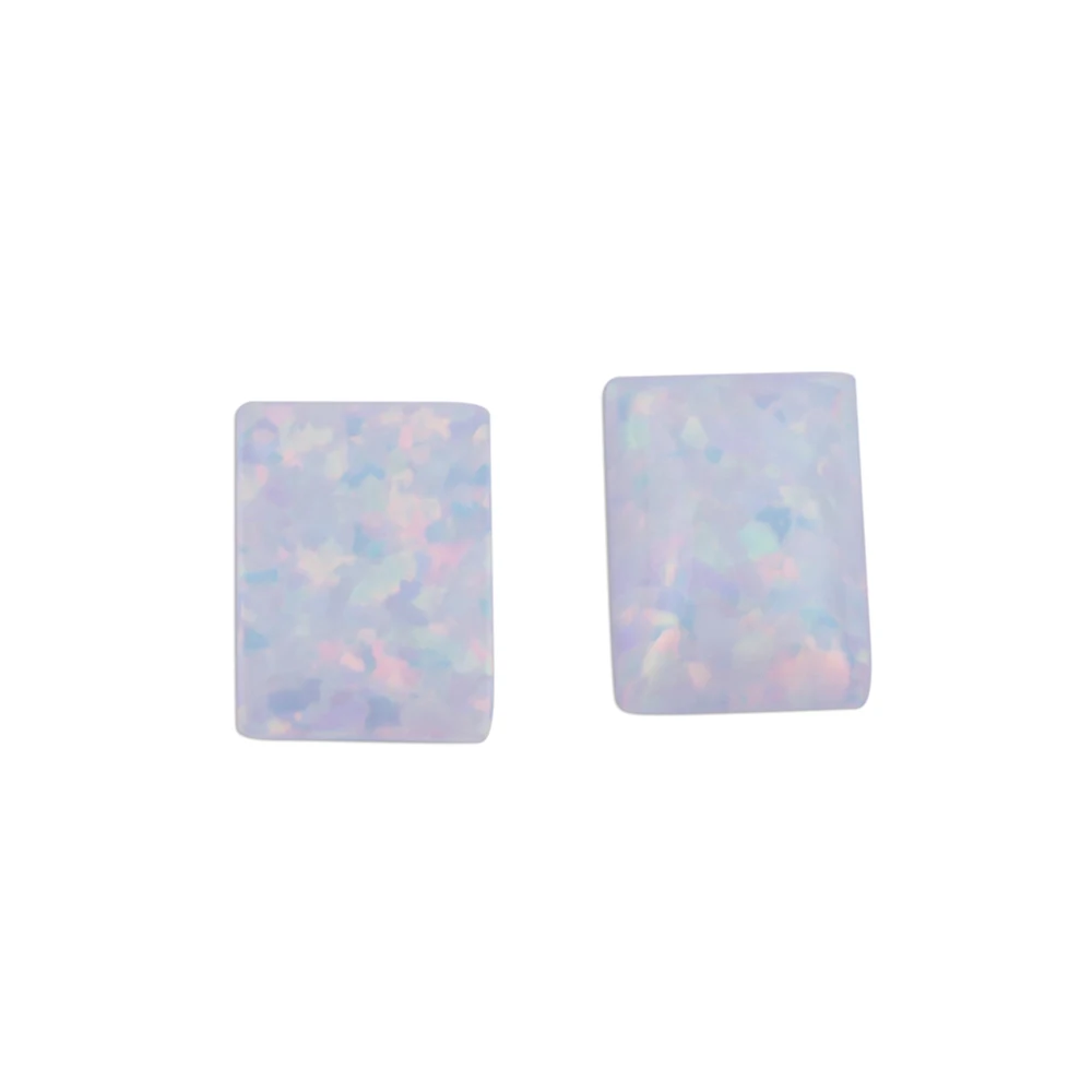 

Free Shipping Wholesale Rectangle White Stone Synthetic Opal OP17 Flat Bottom Rectangle Cabochon