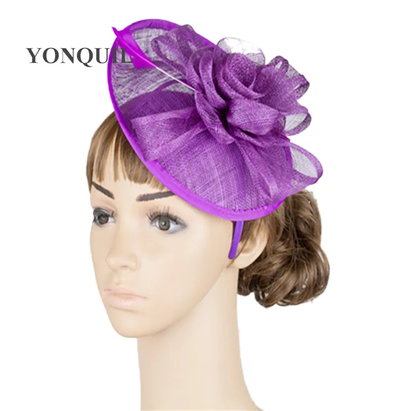 

Women Sinamay Fascinators Headbands Formal Wedding Hair Accessories Cocktail Hats Party Bridal Hearwear For Event Millinery Cap