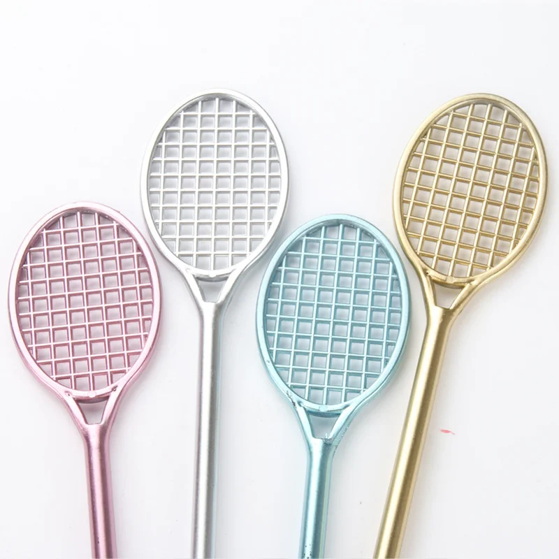 1 pcs Creative Stationery Office supplies lovely Badminton racket shape Neutral Pen insert Type Water Pen