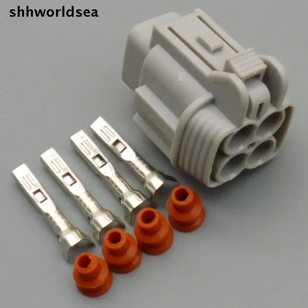 shhworldsea 5/30/100sets 2.2mm 4p way  Washer Pump connector Oxygen sensor plug for nissan