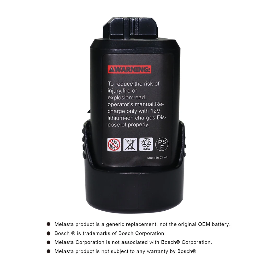 Аккумулятор Melasta BAT411 для электроинструментов, батарея для дрели Bosch 10,8 в 2000 мАч Li-Ion 2 607 336 013, 2 607 336 014, 2 607 336 333 2.0Ah, 2 шт.