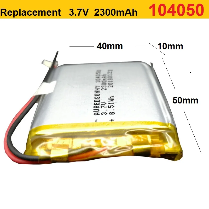 2300mAh bateria 3.7V Lipo 104050 dla Dvr GPS MP4 MP5 Tablet PC Laptop powerbank do telefonu Nootbook zabawki elektroniczne rejestrator jazdy