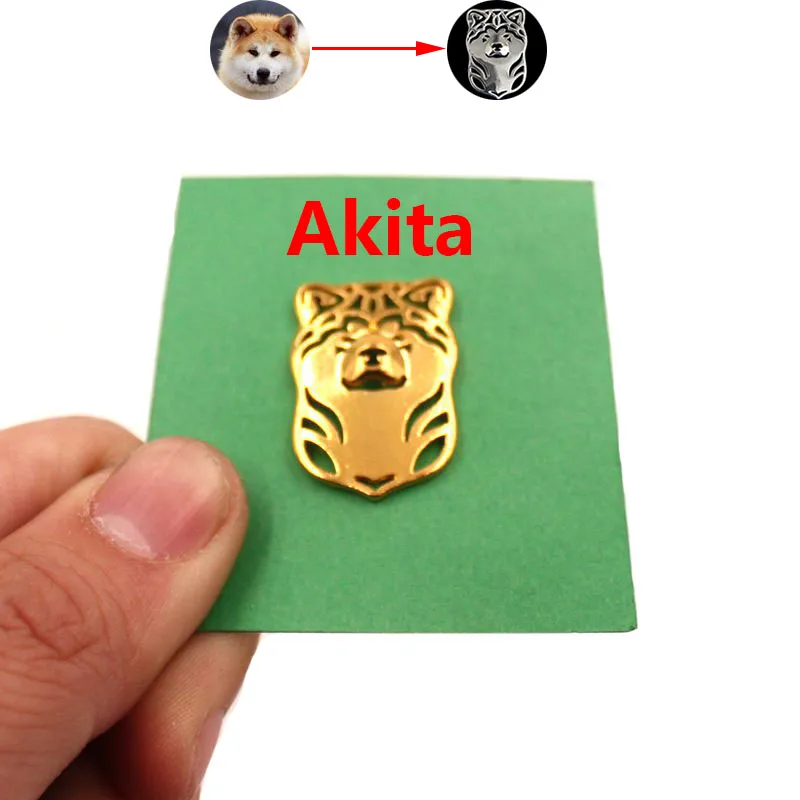 Mdogm Akita Dog Animal Brooches And Pins  Suit Cute Metal Funny Small Father Collar Badges Gift For Male Men B075