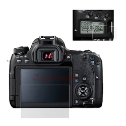 Self-adhesive Glass / PET Film Screen Protector Guard Cover for Canon EOS 77D 9000D Main + Info Top Shoulder LCD