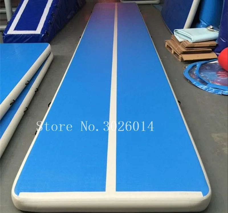 HIBADOU Air Floor Track Tumbling Gym Mat 6*2*0.2m Airtrack Flooring Mat Inflatable Gymnastics Mat Landing Mat With a Pump