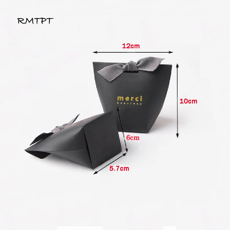 RMTPT 50pcs/lot Upscale Black White Kraft Papel 