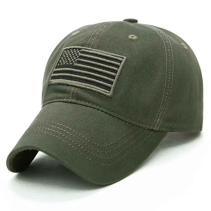 Casual Tactical Baseball Cap Male Men Summer Army Caps  Hat Adjustable Green Miltary Snapback Camouflage USA Flag