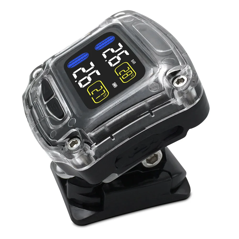 M3-B Wireless Motorcycle TPMS Real Time Tire Pressure Monitoring System Universal 2 External Internal Sensors LCD Display