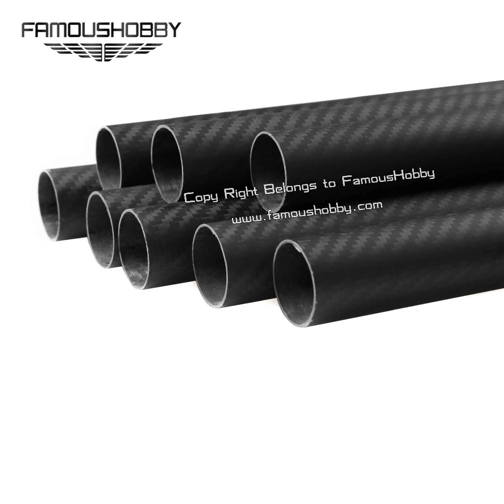 Famoushobby FT068 Free shipping by HK post/ePacket 29X27X500mm twill matte full/pure/100% carbon fiber tube/pipes/strips for 1pc