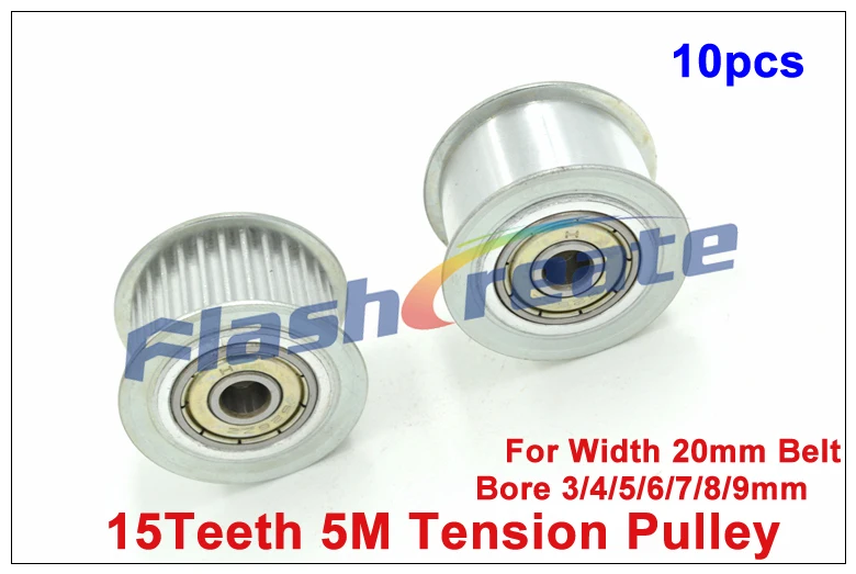 

10pcs 15 Teeth 5M Idler Pulley Passive Pulley Bore 3/4/5/6/7/8/9mm For Width 20mm 5M Timing Belt 5M Tension Pulley With Bearing