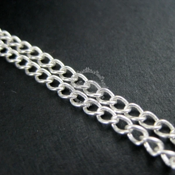 

2x3mm brass silver 8 chain for DIY necklace supplies 1312016