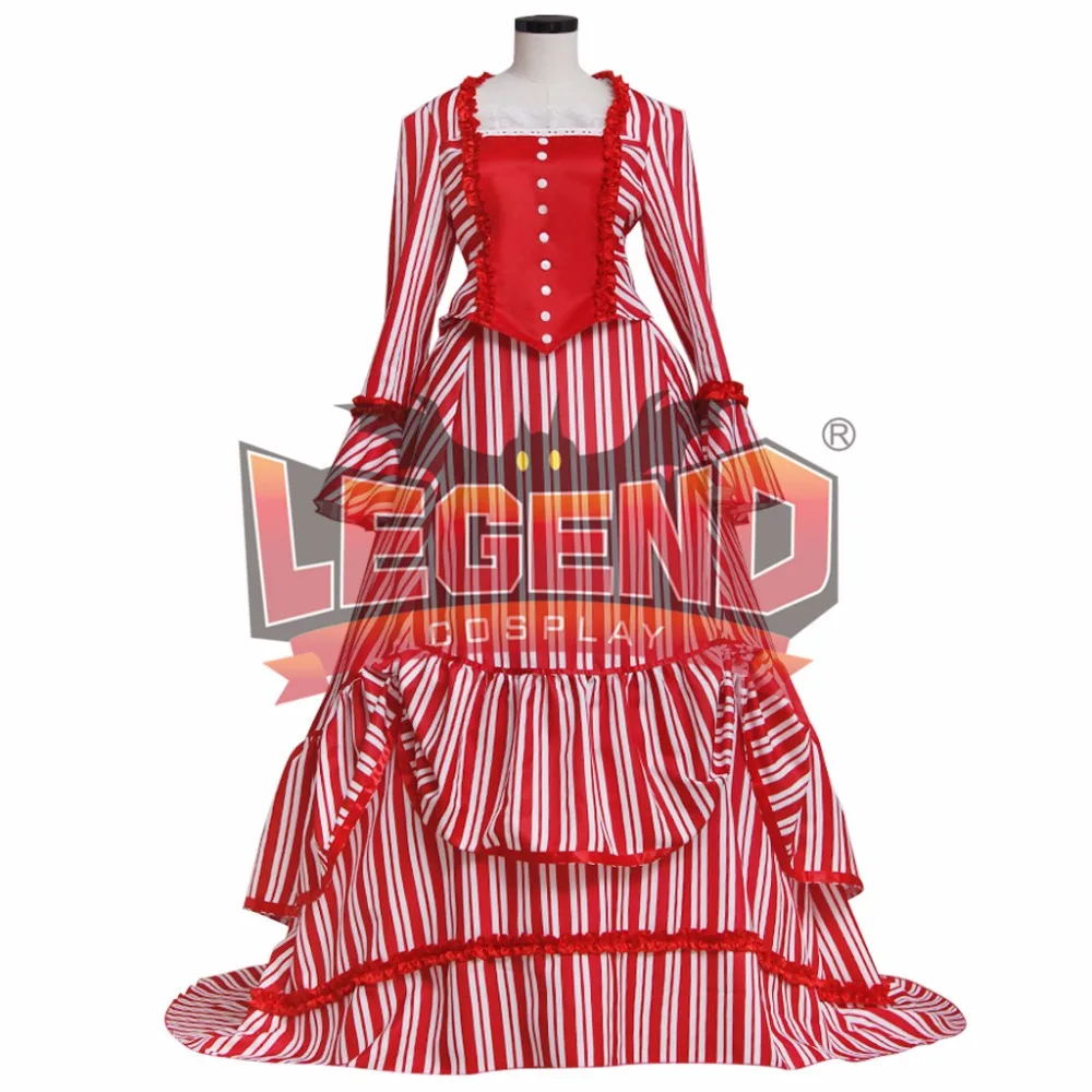 Sweeney Todd Mrs. Lovett's Red Striped Dress cosplay Costume custom made