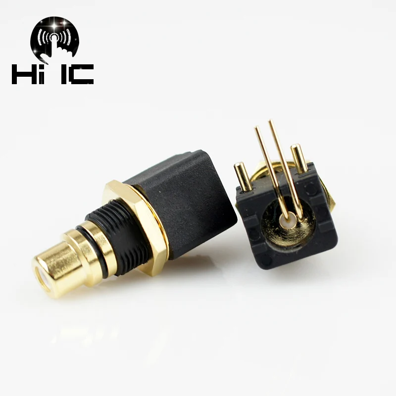 2つの銅メッキ銅製hifiコネクタ,端子台,コネクタ,90度溶接プレート,rca,メス