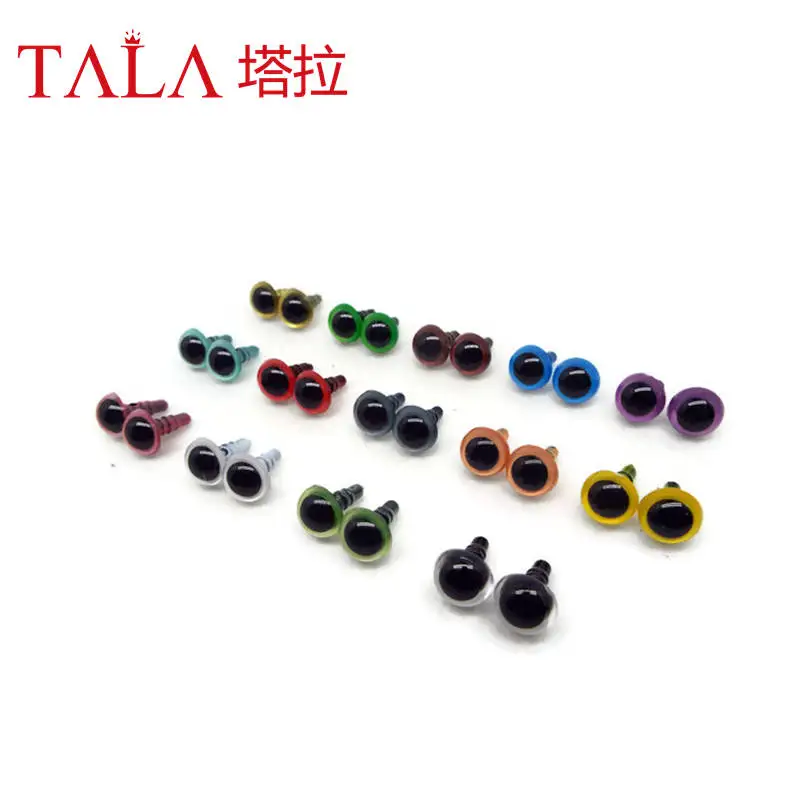 20pcs/lot 8mm/9mm/10mm/12mm/15mm/18mm toy accessories Plastic doll eyes/Colorful safety eyes wholesale/mixed color