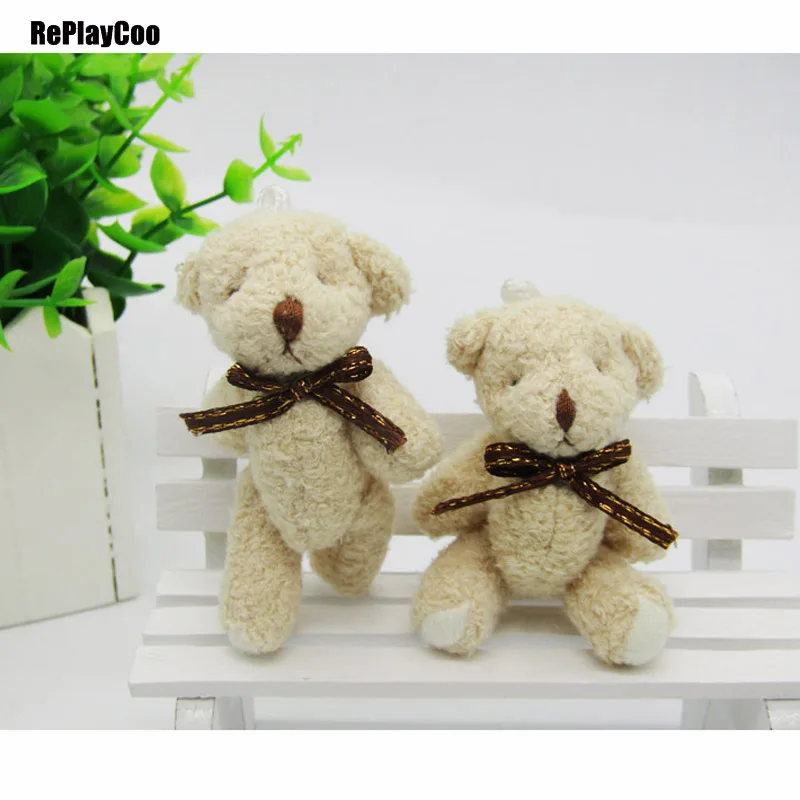 50PCS/LOT Kawaii Small Joint Teddy Bears Stuffed Plush With Bow Tie 6.5CM Toy Teddy-Bear Bear Ted Bears Plush Toys Wedding 01101